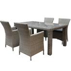 Capri Bergamo dining tuinset 180x100xH76 cm 5-delig grijs, Tuin en Terras, Tuinsets en Loungesets, Ophalen of Verzenden, Nieuw