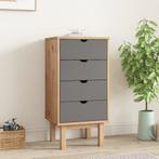 vidaXL Ladekast OTTA 45x39x90 cm massief grenenhout bruin en, Verzenden, Nieuw