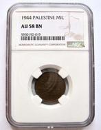 Palestina. British Mandate. 1 Mil 1944 graded by NGC AU 58