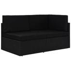 vidaXL Tweezitsbank sectioneel poly rattan zwart, Verzenden, Nieuw, Rotan