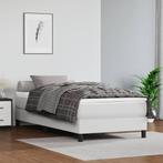vidaXL Boxspring bed kunstleer wit 100x200 cm, Huis en Inrichting, Overige materialen, 100 cm, Eenpersoons, Verzenden