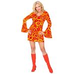 Disco 70S Jurk Oranje Dames, Kleding | Dames, Carnavalskleding en Feestkleding, Verzenden, Nieuw