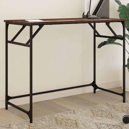 vidaXL Bureau 100x45x76 cm hout en gepoedercoat staal, Huis en Inrichting, Bureaus, Nieuw, Verzenden