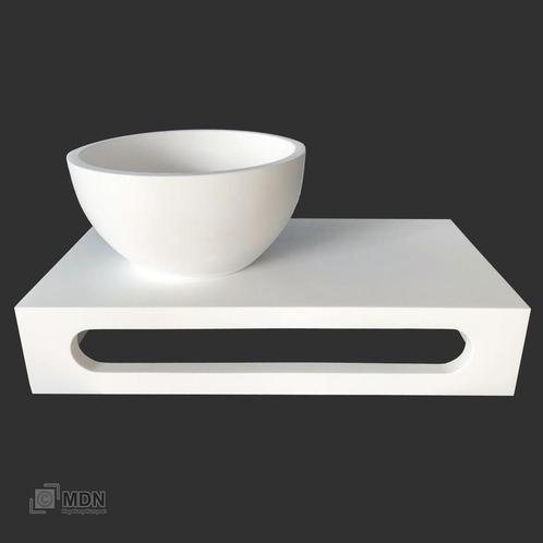 Fonteinset Solid Surface mat wit waskom met planchet, Doe-het-zelf en Verbouw, Sanitair, Nieuw, Verzenden