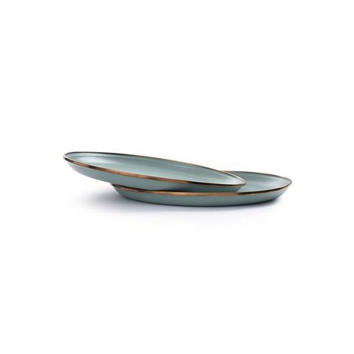 BAREBONES - PLATE/ENAMEL/SET 2 PCS GREEN 27CM, Caravans en Kamperen, Kampeeraccessoires, Ophalen of Verzenden