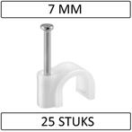 Benson Snoerclips - Kabelbeheer - 7 mm - Wit - 25 stuks, Doe-het-zelf en Verbouw, IJzerwaren en Bevestigingsmiddelen, Ophalen of Verzenden