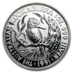 Kookaburra 1 oz 1991 (300.000 oplage), Verzenden, Losse munt, Zilver