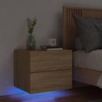 vidaXL Nachtkastje met LEDs wandgemonteerd sonoma, Huis en Inrichting, Slaapkamer | Nachtkastjes, Minder dan 45 cm, Verzenden