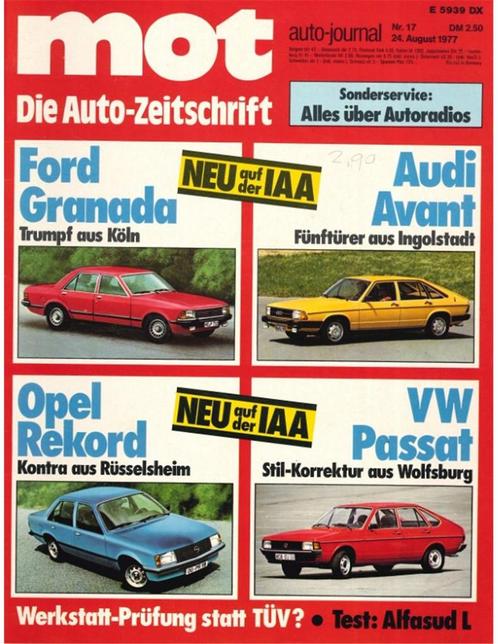1977 MOT AUTO JOURNAL MAGAZINE 17 DUITS, Boeken, Auto's | Folders en Tijdschriften