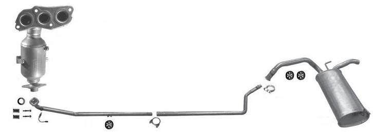 Complete uitlaat + Katalysator Citroën C1 / Peugeot 107 / To, Auto-onderdelen, Uitlaatsystemen, Nieuw, Verzenden