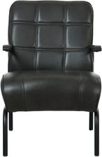 Leren fauteuil - hoge rug - Granada Graphite, Nieuw, Ophalen of Verzenden, 50 tot 75 cm, Leer