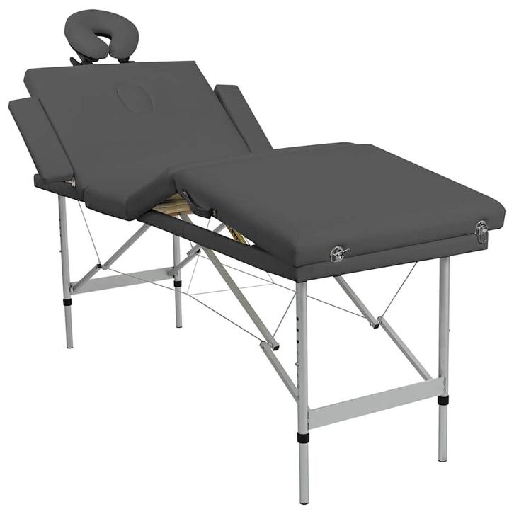 vidaXL Massagetafel met 4 zones 186x68 cm aluminium frame, Sport en Fitness, Massageproducten, Nieuw, Verzenden