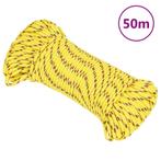 vidaXL Boottouw 4 mm 50 m polypropyleen geel, Verzenden, Nieuw