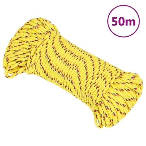 vidaXL Boottouw 4 mm 50 m polypropyleen geel, Doe-het-zelf en Verbouw, IJzerwaren en Bevestigingsmiddelen, Nieuw, Verzenden
