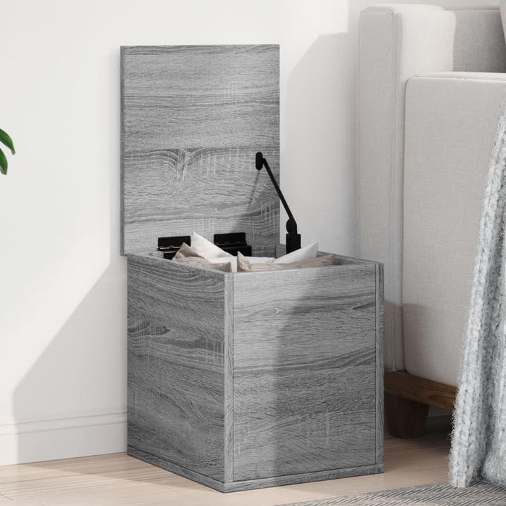 vidaXL Opbergbox 30x35x35 cm bewerkt hout grijs sonoma, Huis en Inrichting, Woonaccessoires | Kisten, Nieuw, Verzenden