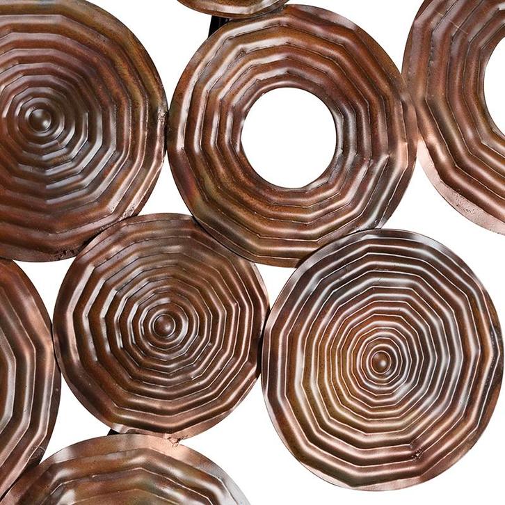 Art Deco wandlamp koper 138 cm - Circles, Huis en Inrichting, Lampen | Wandlampen, Nieuw, Overige materialen