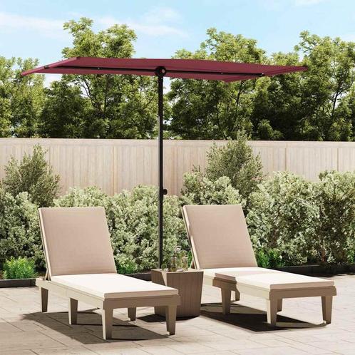 vidaXL Parasol met aluminium paal 2x1,5 m bordeauxrood, Tuin en Terras, Parasols, Nieuw, 2 tot 3 meter, Verzenden