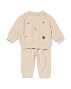 HEMA Baby kleding sweatset bloemen zand, Verzenden, Nieuw