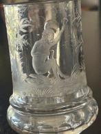 Beker - Glas - Franse bierpul & gravure, Antiek en Kunst