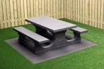 Rockwood® Betonnen Picknickset Antraciet 1.80m, Nieuw, Rechthoekig, Ophalen of Verzenden, Hout