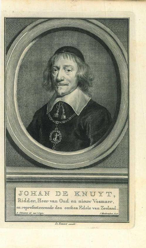 Portrait of Johan de Knuyt, Antiek en Kunst, Kunst | Etsen en Gravures