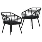 Zwarte Tuinstoelen Set | OP = OP! Kussen Comfort, Ophalen of Verzenden, Nieuw, Rotan