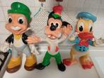 Donald Duck, Goofy, Jiminy Cricket - 3 Rubberen pop -, Verzamelen, Nieuw