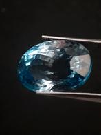 Natural Swiss Blue Topaz - 19.978 ct -oval - irradiated - ce, Nieuw