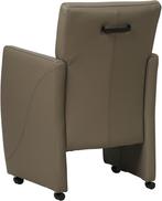 Set van 6 leren eetkamerfauteuil - Toledo Leer Smog - Met ha, Huis en Inrichting, Stoelen, Overige kleuren, Nieuw, Leer, Ophalen of Verzenden