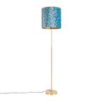 Vloerlamp goud/messing met velours kap vlinders 40/40 cm -, Huis en Inrichting, Nieuw, Overige materialen, Klassiek / Antiek, 150 tot 200 cm