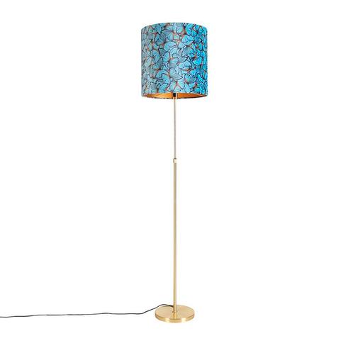 Vloerlamp goud/messing met velours kap vlinders 40/40 cm -, Huis en Inrichting, Lampen | Vloerlampen, Nieuw, Overige materialen