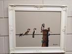 H Poeder (1964 ) - Div Vogels op een draad en een Muisje op, Antiek en Kunst
