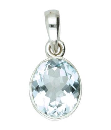 Zilveren Topaas ovaal klein kettinghanger beschikbaar voor biedingen