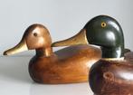 Drewniana kaczka i kaczor krzyówka, rkodzieo myliwskie,, Antiek en Kunst, Curiosa en Brocante