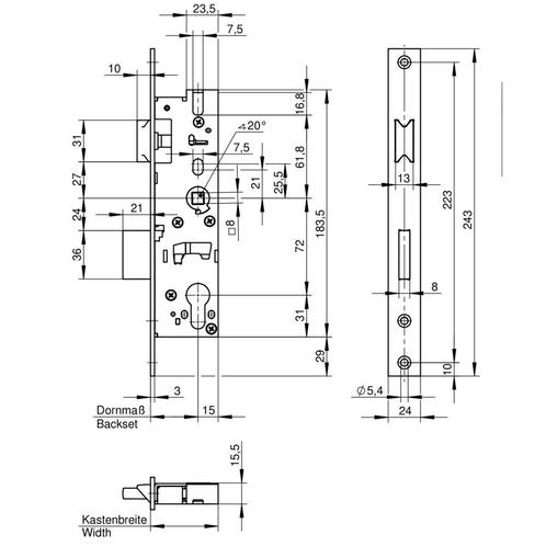 WILKA SMALSLOT RVS 1472-30 PC 72 MM LS / RS, Doe-het-zelf en Verbouw, Hang- en Sluitwerk, Verzenden
