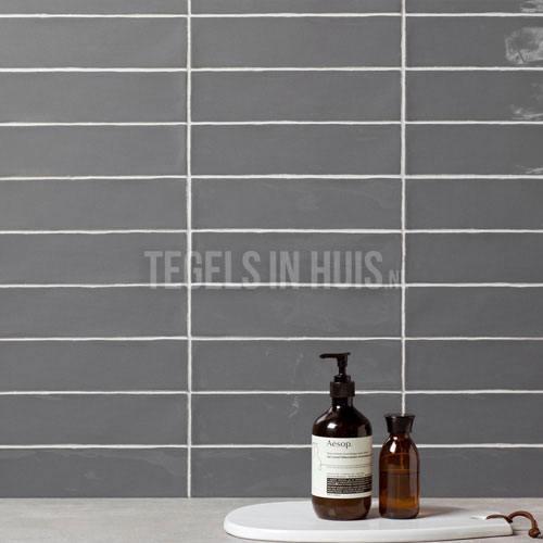 Equipe wandtegel masia donker grijs oscuro glans 7,5x30cm, Doe-het-zelf en Verbouw, Tegels, Wandtegels, Nieuw, 10 m² of meer, Keramiek
