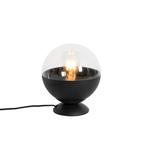 Retro tafellamp zwart met helder glas - Eclipse, Huis en Inrichting, Nieuw, Glas, Retro, Minder dan 50 cm