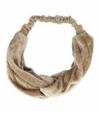 Haarband Twist Velvet Effen Beige, Nieuw