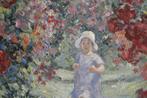 Chris van Dijk (1952) - Impressionist  Jardin des roses, Antiek en Kunst, Kunst | Schilderijen | Klassiek