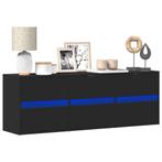 vidaXL Tv-wandmeubel met LED-verlichting 130x31x45 cm zwart, Huis en Inrichting, Kasten | Televisiemeubels, Verzenden, Nieuw, Overige houtsoorten