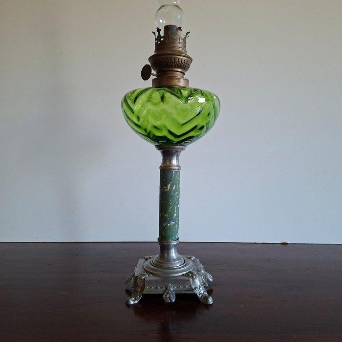 Olielamp - Glas - Groene olielamp, Antiek en Kunst, Kunst | Designobjecten