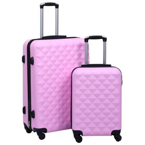 vidaXL 2-delige Harde kofferset ABS roze, Sieraden, Tassen en Uiterlijk, Koffers, Nieuw, Verzenden