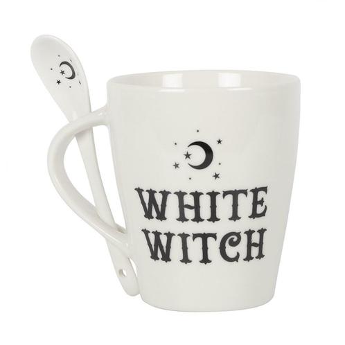 White Witch - Mok met lepel, Huis en Inrichting, Keuken | Servies, Nieuw, Ophalen of Verzenden