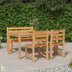 vidaXL 4-delige Tuinset massief teakhout, 4 zitplaatsen, Verzenden, Teakhout, Nieuw