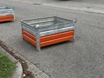 stalen stapelbak, stalen bak, stapelbak, gebruikte bakken,, Doe-het-zelf en Verbouw, Kratten en Dozen, Ophalen, Gebruikt, 100 cm of meer