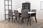 Eetkamerstoel - Simon - Donkergrijs - PU-Leer - Jörn, Huis en Inrichting, Stoelen, Verzenden, Nieuw