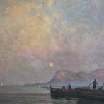 Erminio Cremp (1861-1916) - Marina di Palermo al tramonto, Antiek en Kunst