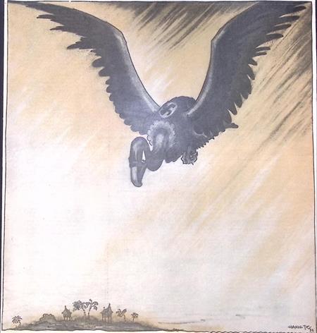 Spotprent met de roofgier over Insulinde (lijst optie), Antiek en Kunst, Kunst | Litho's en Zeefdrukken, Verzenden