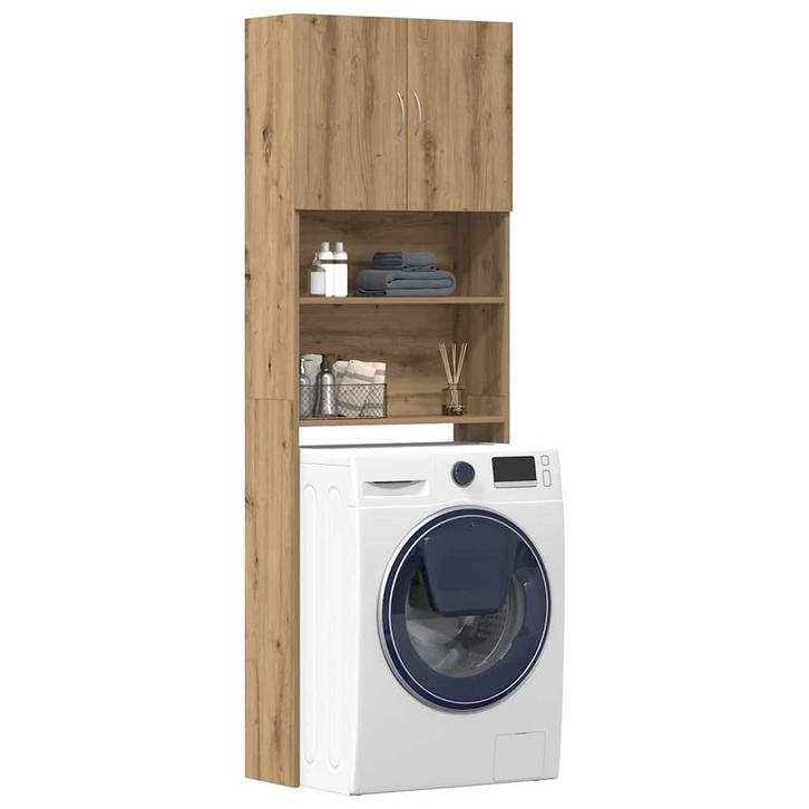 vidaXL Wasmachinekast 64x24x190 cm bewerkt hout artisanaal, Witgoed en Apparatuur, Wasmachines, Nieuw, Verzenden