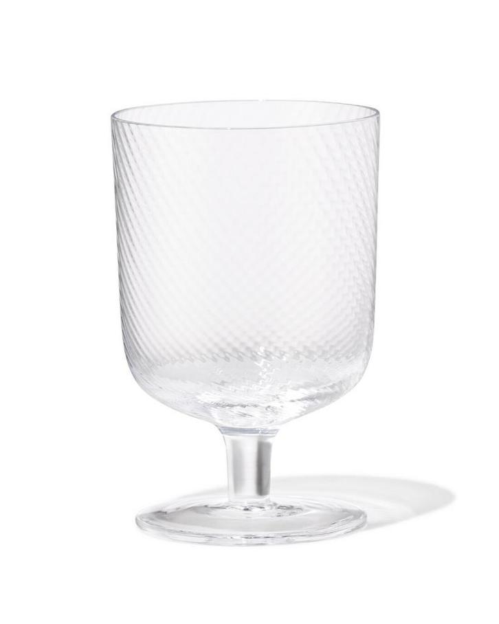 HEMA Wijnglas 250ml Bergen glas twist reliëf, Verzamelen, Glas en Borrelglaasjes, Nieuw, Verzenden
